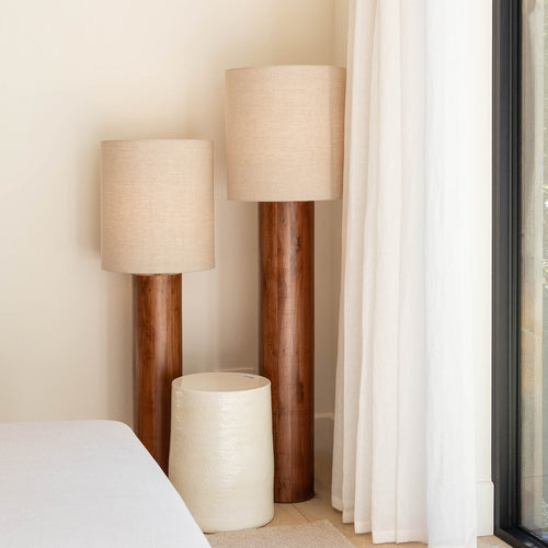Atmooz vloerlamp Flores XL - beige - Ø 38 x H 135 cm - E27