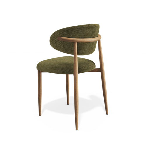 Premium Interiors - Set van 2 stoelen LINA - krullend fluweel vintage groen 52cm