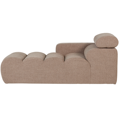 WOOOD chaise longue element arm links Novi - Polyester - Taupe - 86x109x173 - vtwonen shop