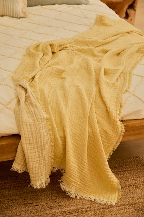 Calma House Plaid Layer2 - Mosterd - 100x180