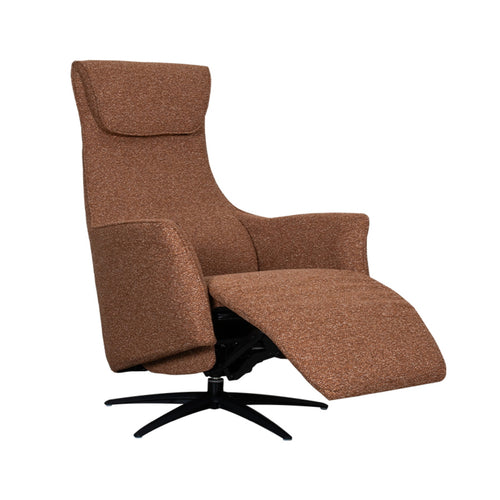 LABEL51 Fauteuil Lund Elektrisch - Oranje Bouclé - Draaibaar