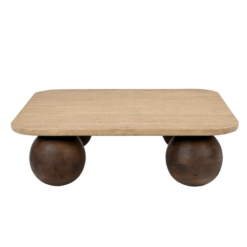 Giga Meubel Salontafel Nori - Vierkant - Travertin - 90cm