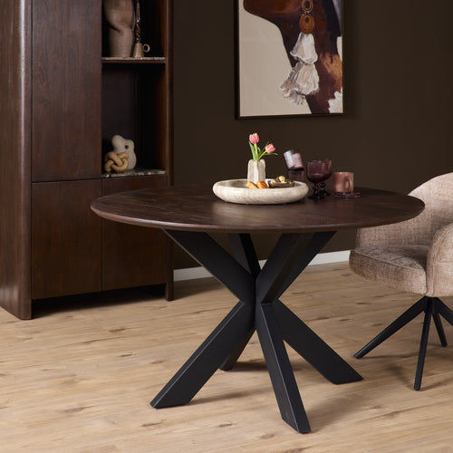 Starfurn  eettafel Madison - zwart - 130x130x76cm