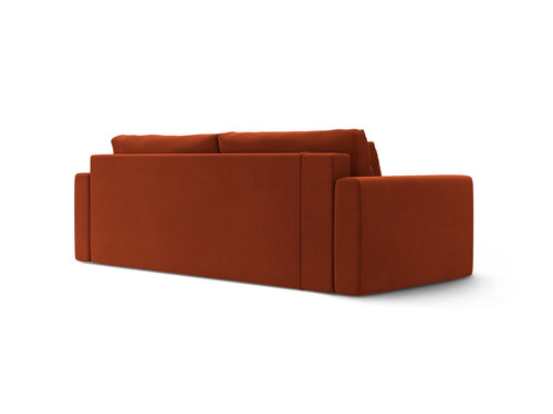 Cosmopolitan Design Slaapbank met opbergdoos Belfast 3-zits, flueel kastanjebruin - 105x238x84cm