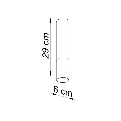 Sollux Lighting Plafondlamp LOOPEZ zwart/goud - 6x6x29cm
