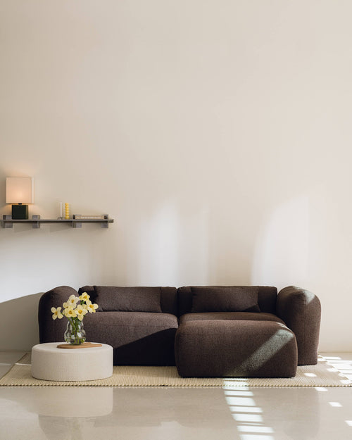 noo.ma Yaro Ottoman Clay Grey Mélange - voetenbank en extra zitplek, 99,5 x 70 x 40 cm