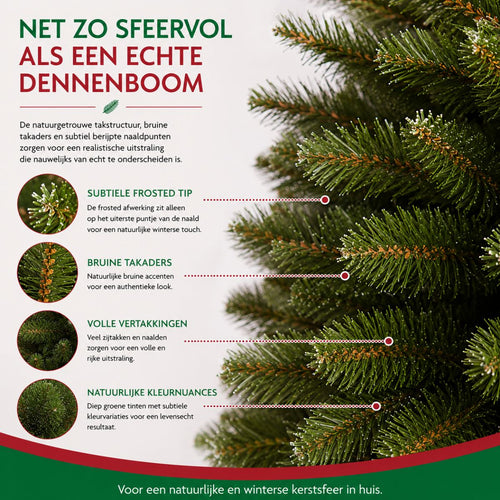 Triumph Tree Forest Frosted Kunstboom - Kerstboom voor Binnen met Frosted Naalden - Kerstversiering met Volle Uitstraling - Rond Klassiek - H120 x Ø99