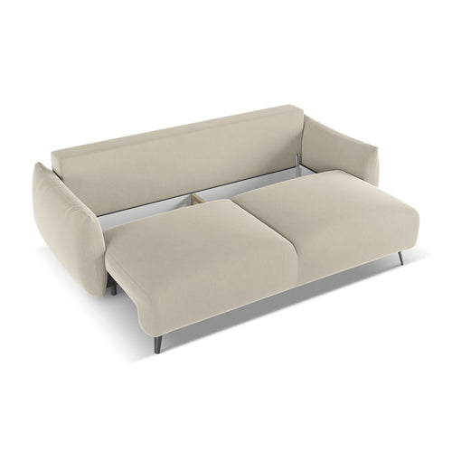 LaMiaSofa 3-zits slaapbank Genova - velours - parel - 230x105x86