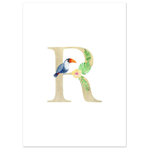 Artfulprints  Letter R kindernaam   poster 50x70 cm - vtwonen shop