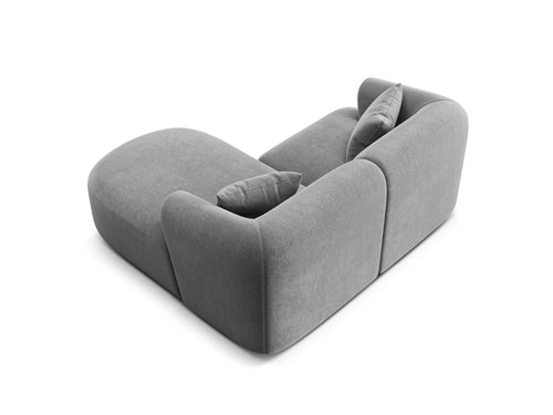 Cosmopolitan Design Modulaire hoekbank rechts Campi 3-zits, flueel grijs - 156x180x70cm