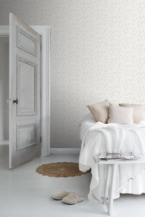 Borastapeter behang vintage bloemetjes beige - 53 cm x 10.05 m - 660347 - vtwonen shop
