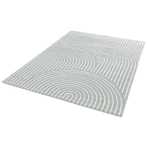 AFK Living vloerkleed Groove - reliëfeffect - blauw - 200 x 290 cm