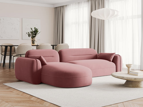 Cosmopolitan Design Modulaire hoekbank links Sydney 4-zits, flueel, zalm - 165x275x70cm