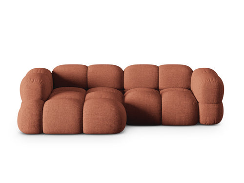 Cosmopolitan Design linker hoekbank Loretto 3-zits, structurele stof koraal - 147x250x68cm