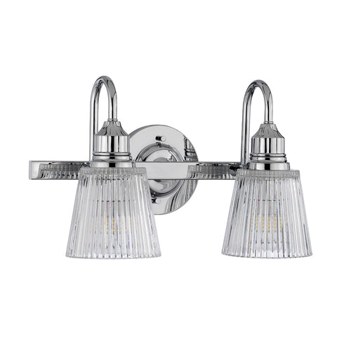 Addison 2-lichts wandlamp gepolijst chroom IP44