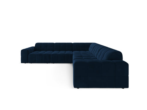 Cosmopolitan Design Hoekbank CHICAGO 4-zits, flueel koningsblauw - 285x285x78cm