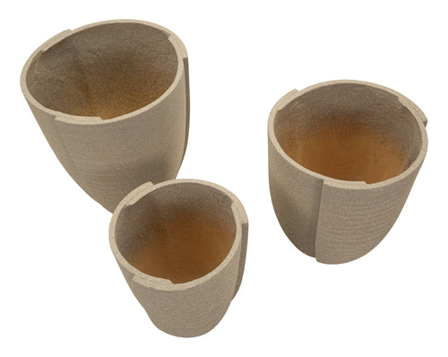 Mauro Ferretti cachepot - set van 3 - Ø 43×47–36×41,5–30,5×34,5 cm - grijs