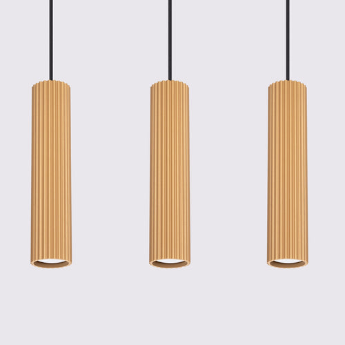 Sollux Lighting Hanglamp KARBON 3L goud - 45x6,5x98cm