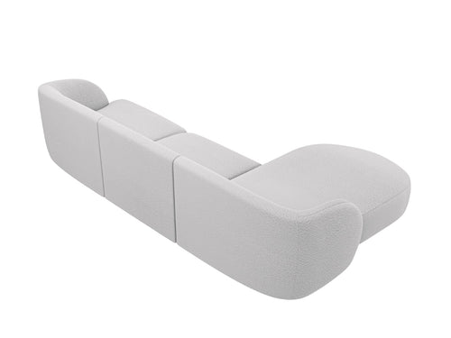 Micadoni Poef Miley 4-zits, boucle lichtgrijs - 156x255x70cm