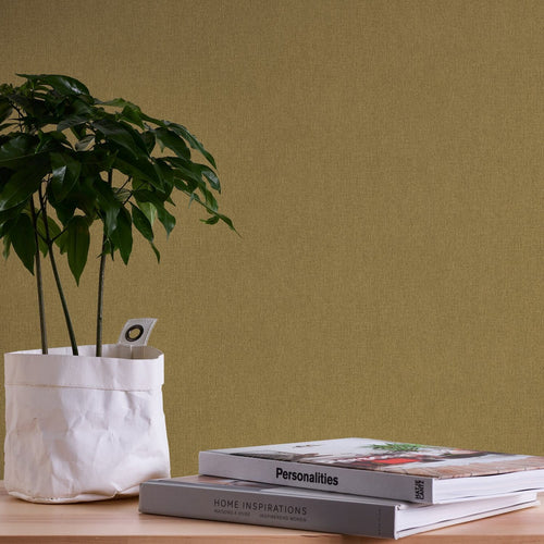 Livingwalls behang effen geel en bruin - 53 cm x 10.05 m - AS-377035 - vtwonen shop