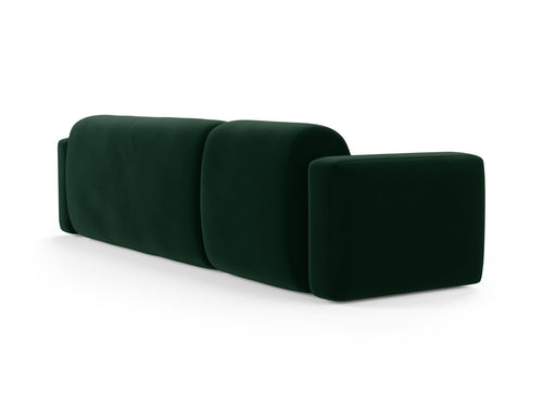 Cosmopolitan Design Modulaire hoekbank rechts Strino 3-zits, flueel flessengroen - 136x308x78cm