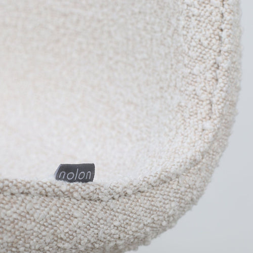 Nolon Niva-Fé tulp barkruk bouclé beige - verstelbaar - zwarte poten