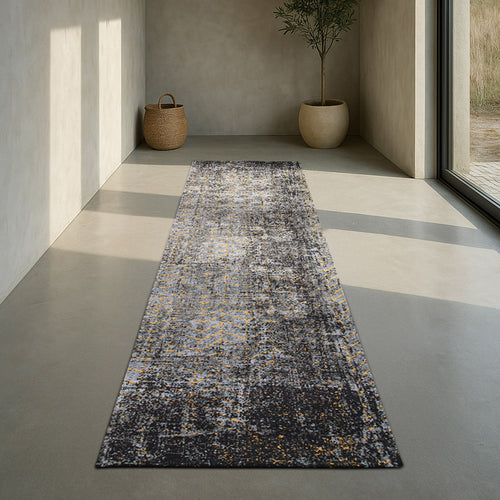 Louis De Poortere vloerkleed Broadway Glitter - zwart - 80x250cm
