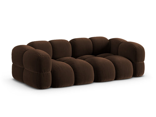 Cosmopolitan Design Bank Loretto 4-zits, flueel chocolade - 100x250x68cm