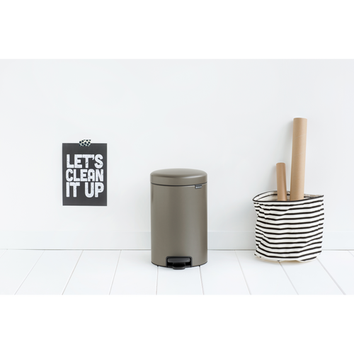 Brabantia NewIcon Pedaalemmer, 12 liter, kunststof binnenemmer - Platinum