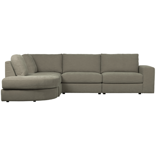 vtwonen 1-zits bank element ronde hoek links Family - Warm Grijs - 85x93x98