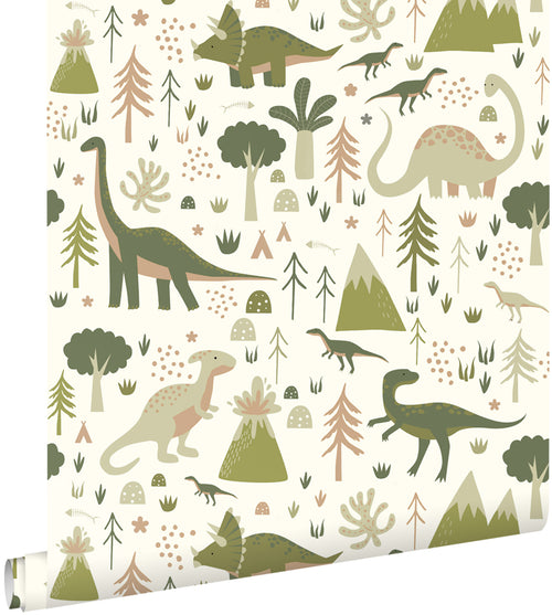 ESTAhome behang dinosaurussen groen - 50 x 900 cm - 131356