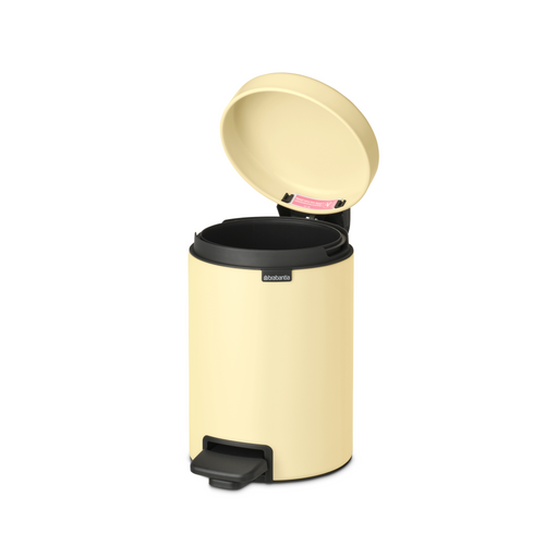 Brabantia NewIcon Pedaalemmer, 3 liter, kunststof binnenemmer - Mellow Yellow