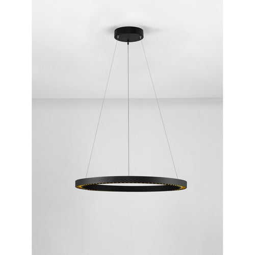 Nova Luce DEOS Geïntegreerde LED-hanglamp voor plafond, zandkleurig zwart, Triac dimbaar, 27W, 2083lm, 3000K