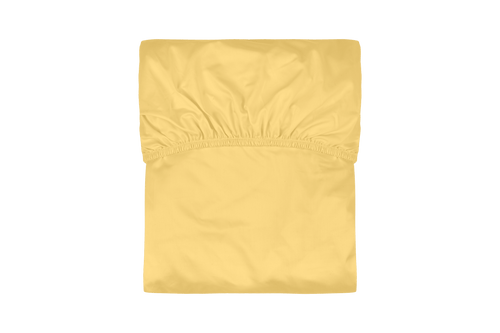noo.ma Oba hoeslaken 200 x 200 cm - organisch katoen, Sunny Yellow, geschikt tot 30 cm hoogte