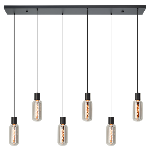 EGLO hanglamp Majone - e27 - smoke glas - 138 cm - zwart - vtwonen shop