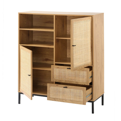 Calicosy - JAYA Hoog dressoir - Licht hout - 40x100x120 cm