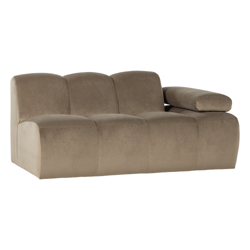 WOOOD 1,5-zits bank arm rechts Mojo - Velvet - Khaki - 74x164x97