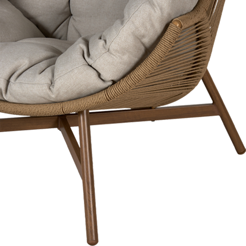 Lisomme Ayla Rattan Tuin Loungestoel Beige - Met Zitkussens - vtwonen shop