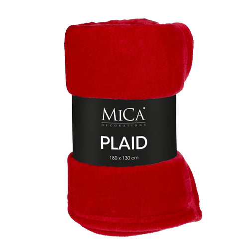 Mica Decorations Famke Fleece Plaid - L180 x B130 cm - Rood