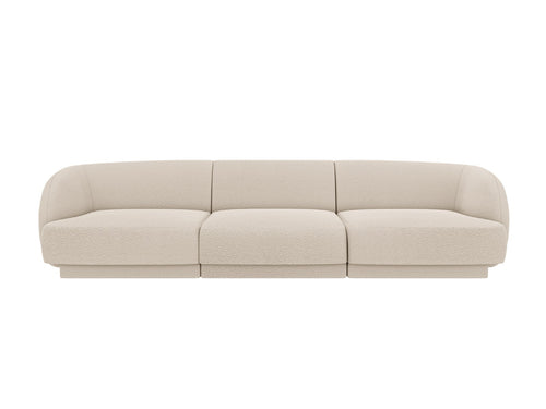 Micadoni Bank Miley 3-zits, boucle beige - 90x255x70cm