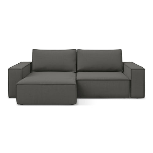 LaMiaSofa hoekbank links Livorno - velours - staal - 257x148x82