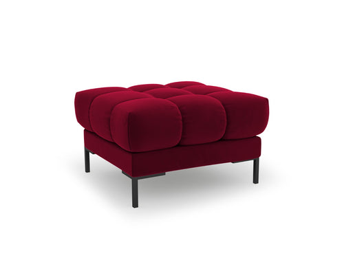 Cosmopolitan Design Poef Bali flueel, rood - 60x60x41cm