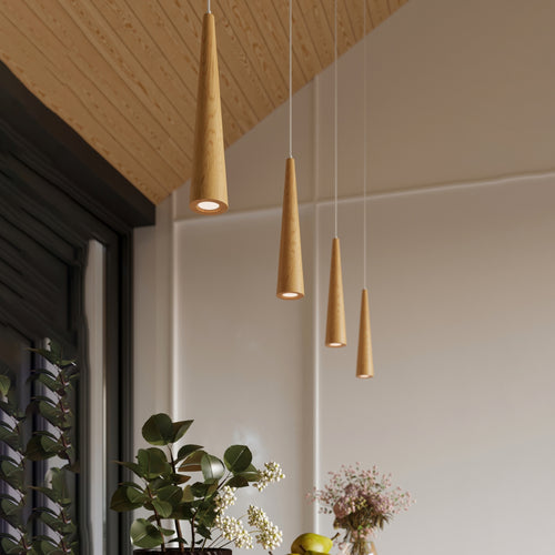 Sollux Lighting Hanglamp SULA 1 naturel hout - 8x8x120cm