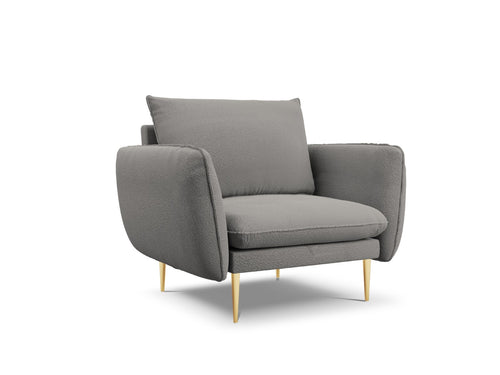 Cosmopolitan Design Fauteuil Vienna boucle, grijs - 94x97x95cm
