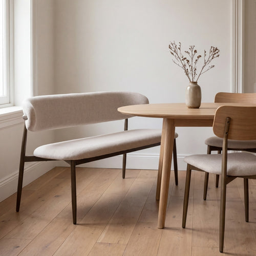 Giga Meubel Eetkamerbank Alexia - Beige/Brons - 200x55x77cm