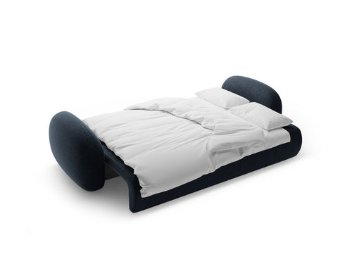 Cosmopolitan Design Slaapbank met opbergdoos Tonale 3-zits, chenille marineblauw - 105x262x88cm