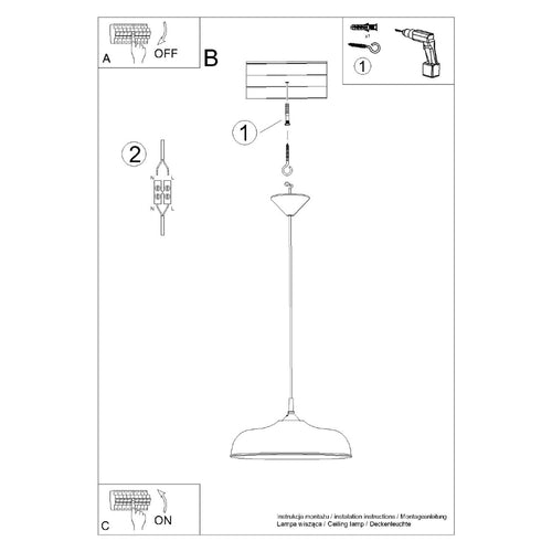Sollux Lighting Hanglamp GINA zwart - 38x38x74cm