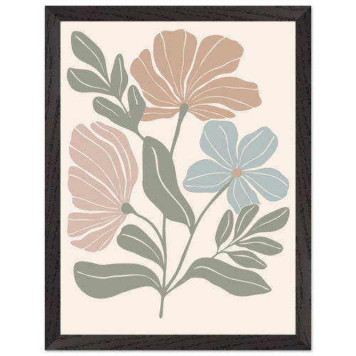 Artfulprints Poster met Lijst Boho – Pastel bloom   - 30x40 cm - Meerkleurig