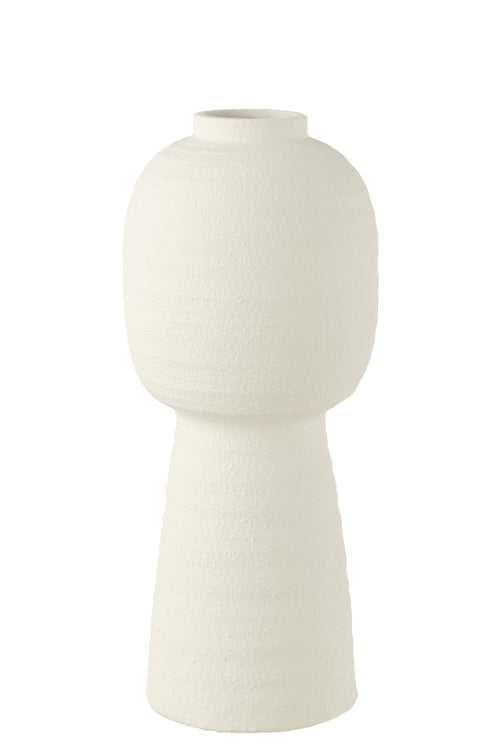 J-Line vaas Lantaarn - keramiek - wit - large - 50 cm hoog