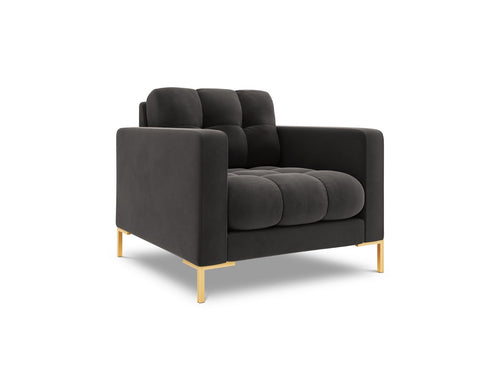 Cosmopolitan Design Fauteuil Bali flueel, donkergrijs - 96x87x75cm